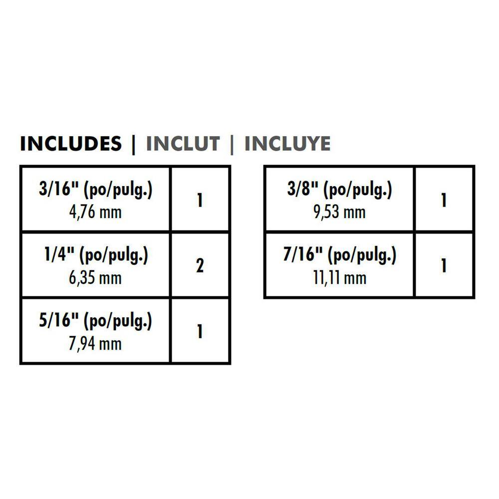 RYOBI Impact Rated Magnetic Steel Nut Driver Set (6-Piece) AR2031