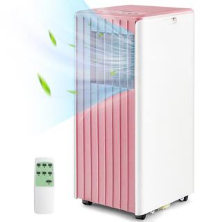 Gymax Portable Air Conditioner 10000 BTU ASHRAE 3-in-1 AC Unit with Humidifier and Sleep Mode Pink GYM11473