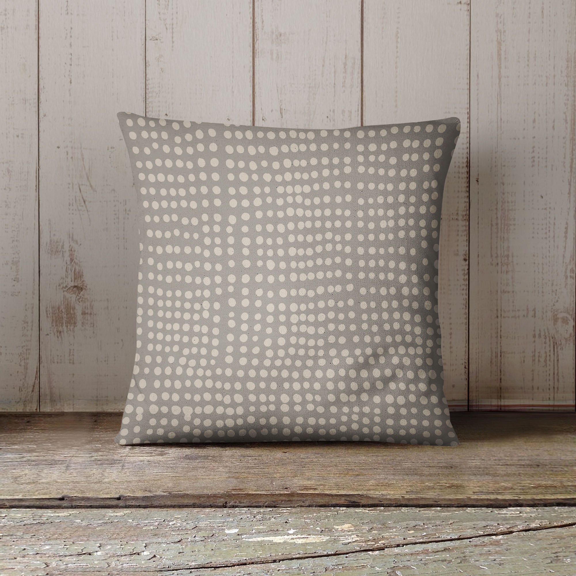 Dots Abstract Taupe Outdoor Pillow by Kavka Designs