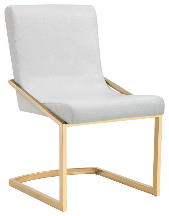 Marcelle Dining Chair  White Croc   Contemporary   Dining Chairs   by Sunpan Modern Home  Houzz