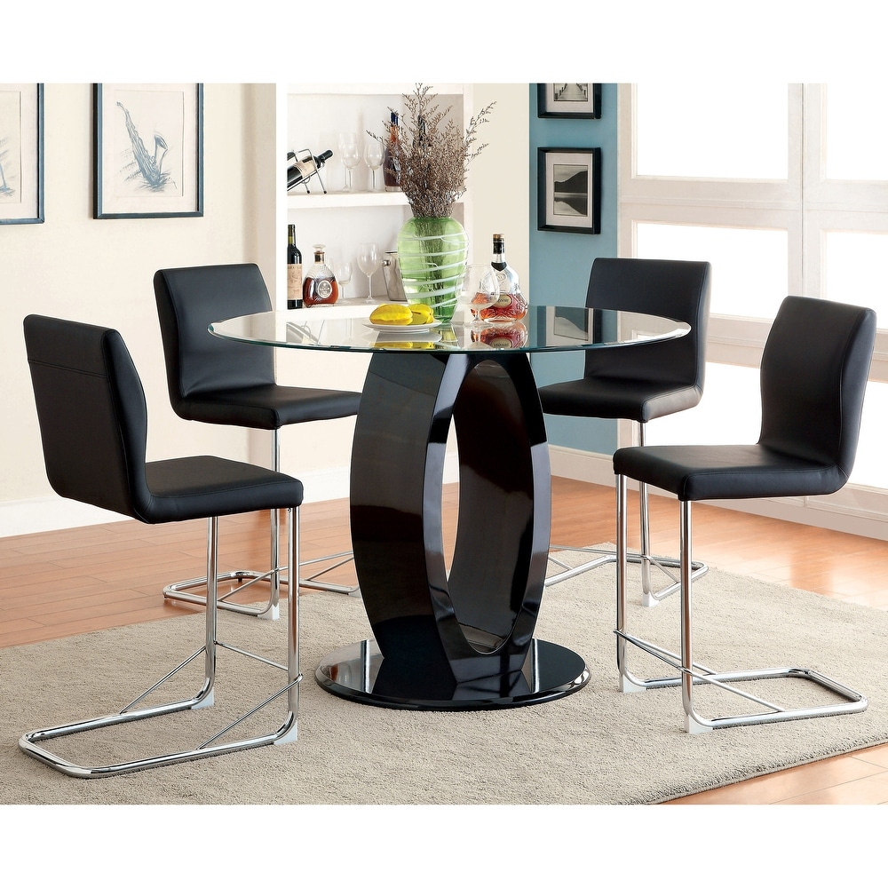 Raji Modern Faux Leather Counter Height Stools (Set of 2) by Furniture of America