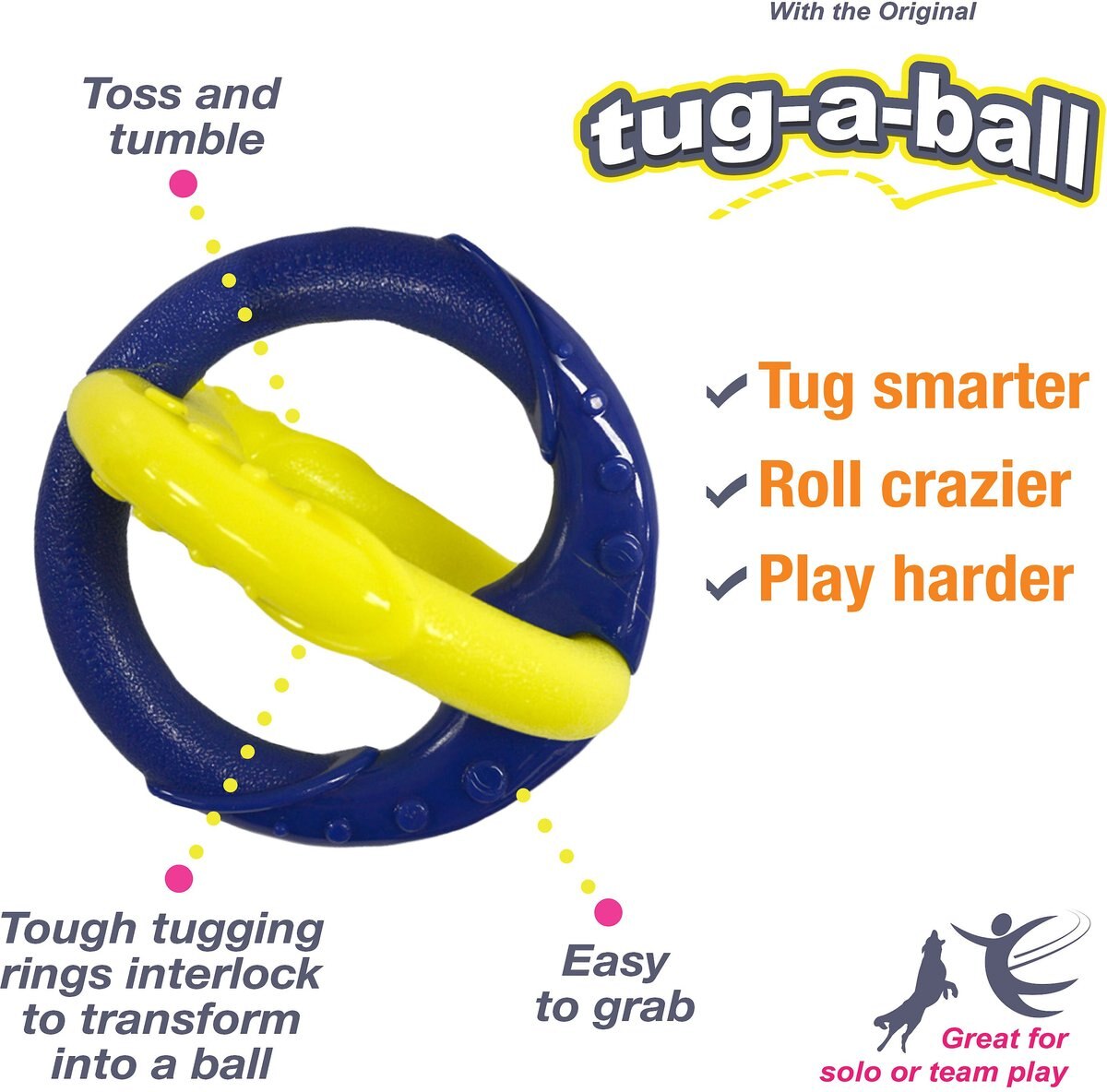 Nylabone Power Play Tug-a-Ball All-in-1 Tug and Ball Dog Toy