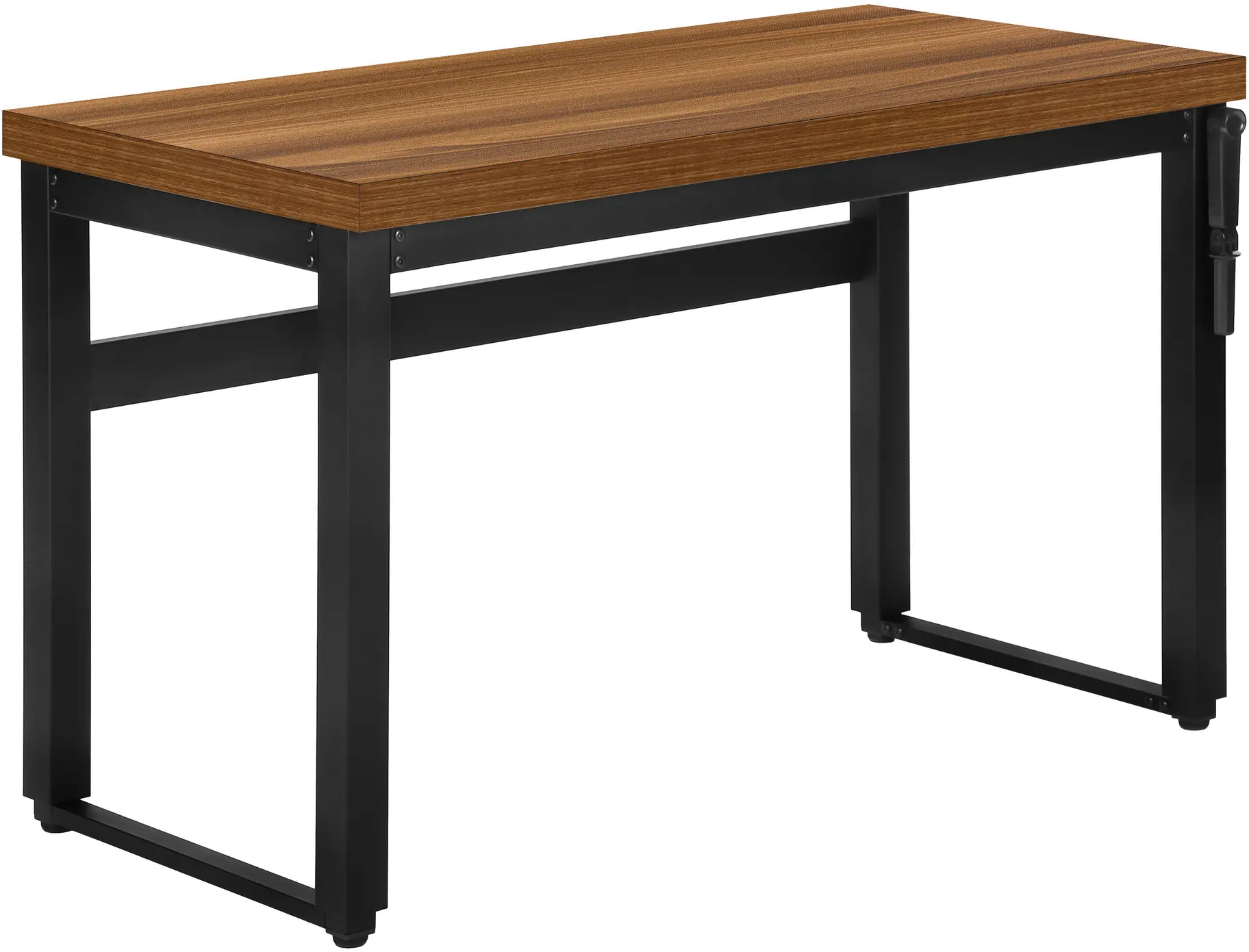 Contemporary 48 Inch Walnut Adjustable Height Computer Desk