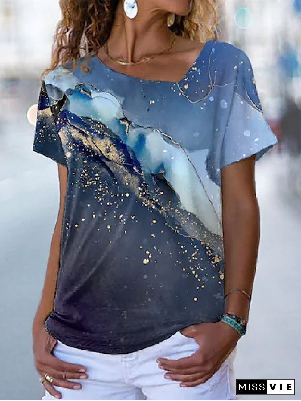 Casual Loosen Printed Short sleeve T-Shirt