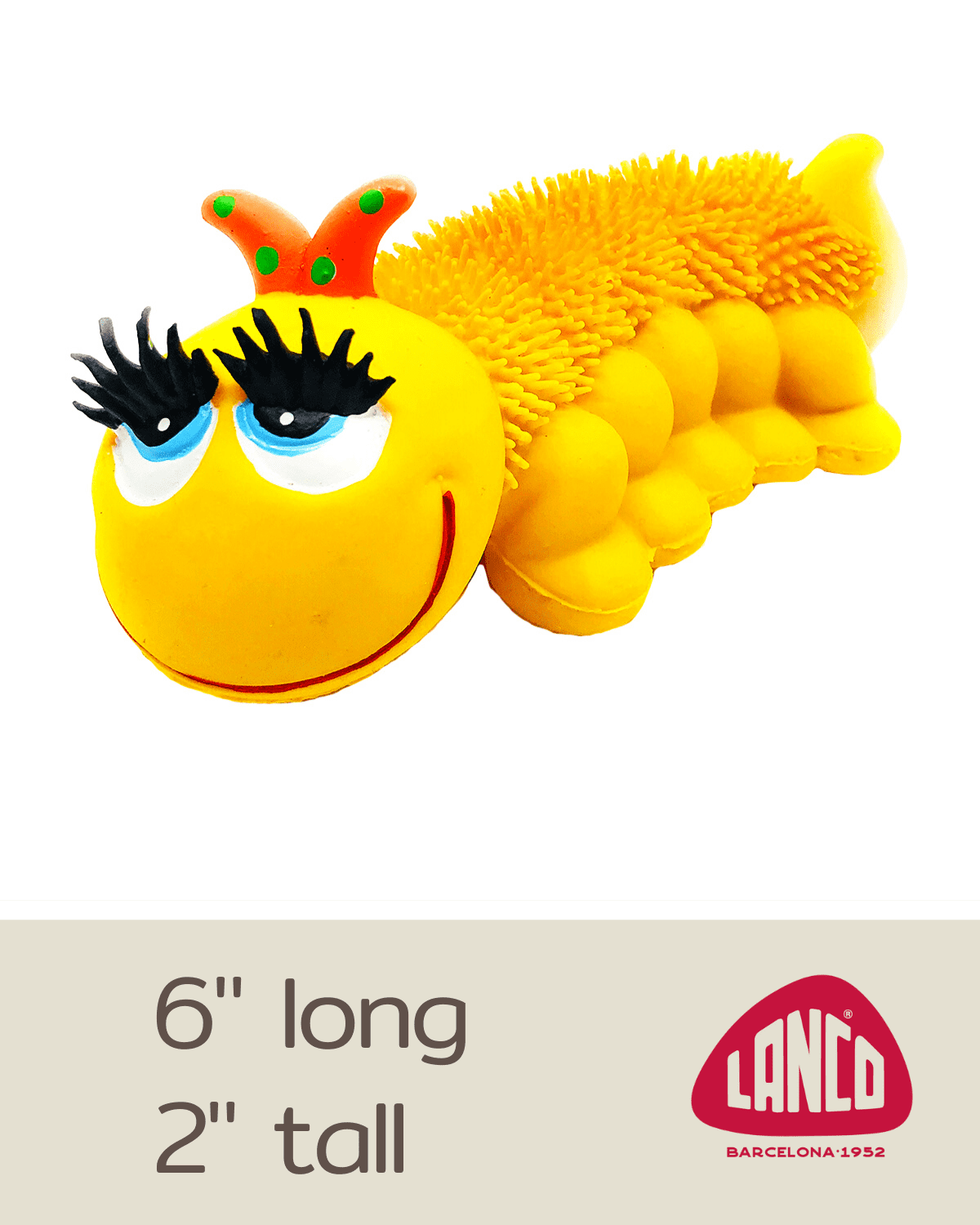 Caterpillar Squeaky Dog Toys  Soft Sensory Natural Rubber (Latex)