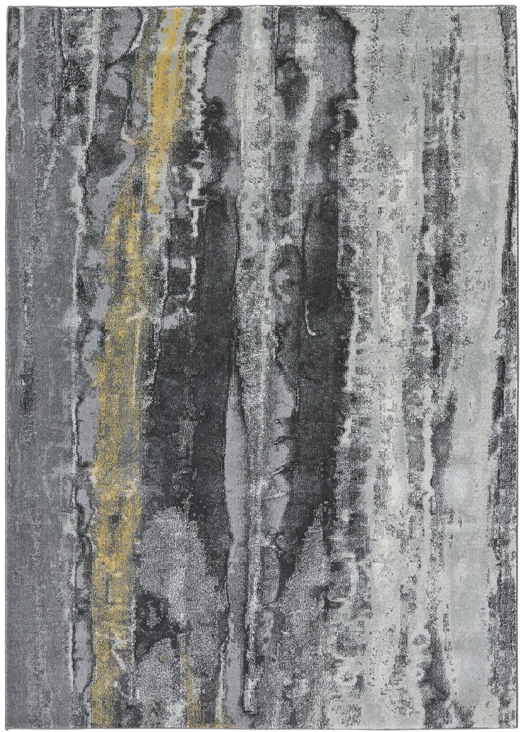 Milania Cool Gray and Yellow Rug by BD Fine