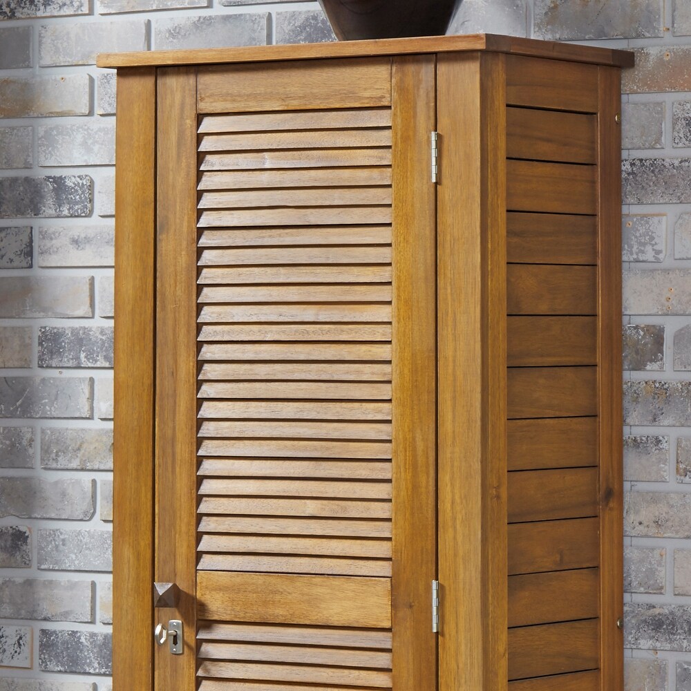 Maho Outdoor Golden Teak Single Door Storage Cabinet