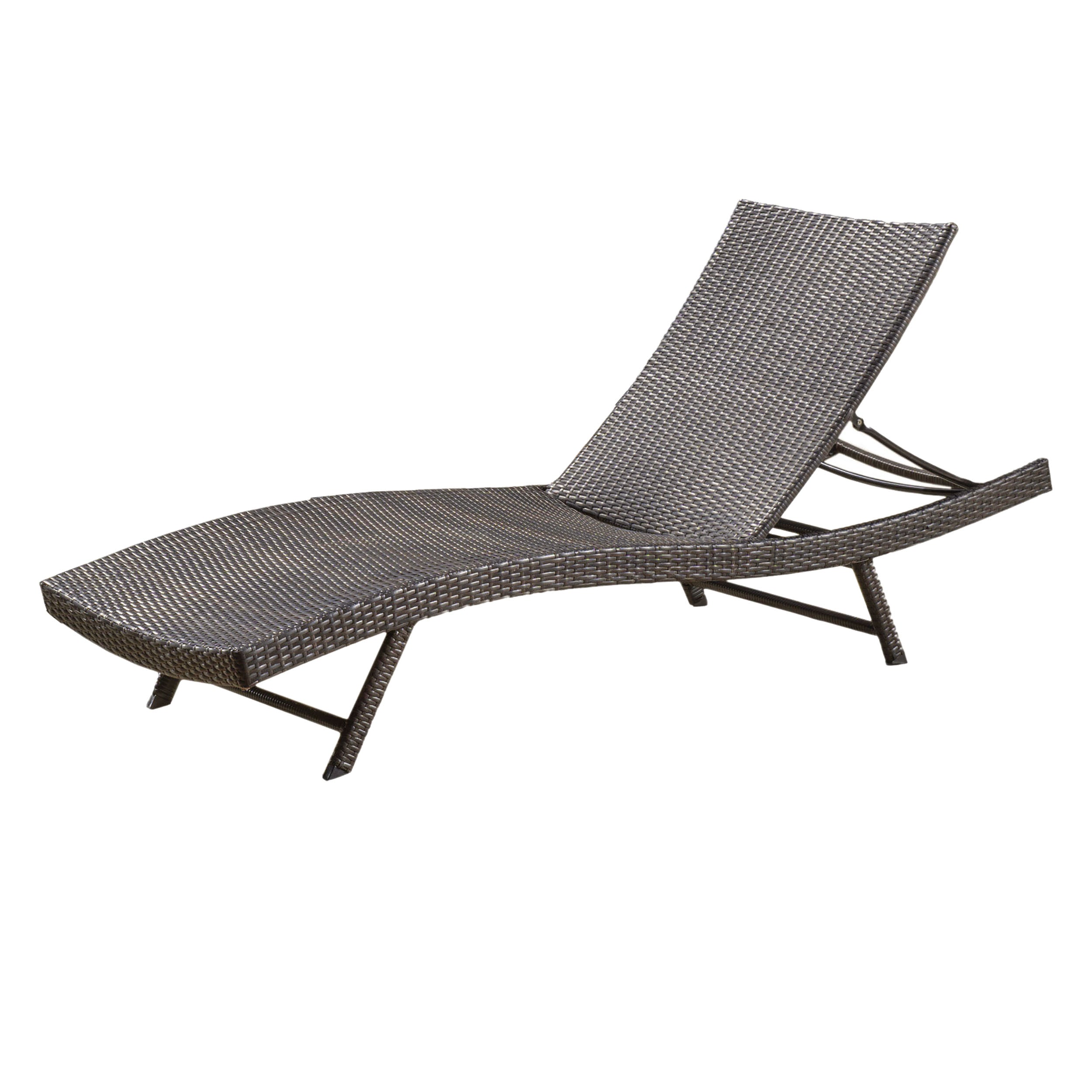 Eliana Outdoor Brown Wicker Adjustable Chaise Lounge Chair