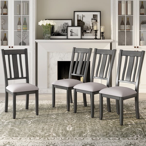 4 ergonomic wooden kitchen dining room chairs， set of 4