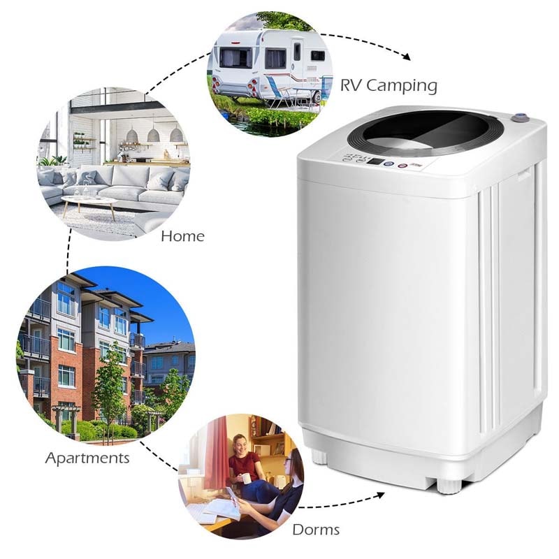 8 LBS 2-in-1 Portable Washing Machine with Drain Pump, Top Load Washer Dryer Combo for RV Dorm Apartment