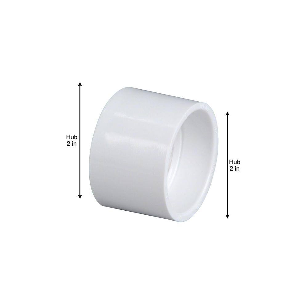 NIBCO 2 in. PVC DWV Hub x Hub Coupling Fitting C4801HD2