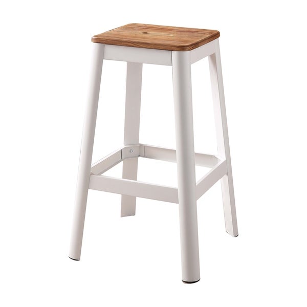 ACME Jacotte Bar Stool in Natural and White