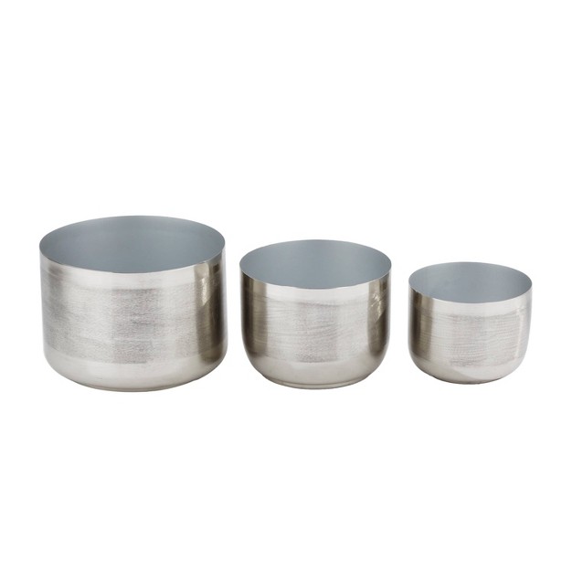 3pc Modern Metal Planter Pots Cosmoliving By Cosmopolitan