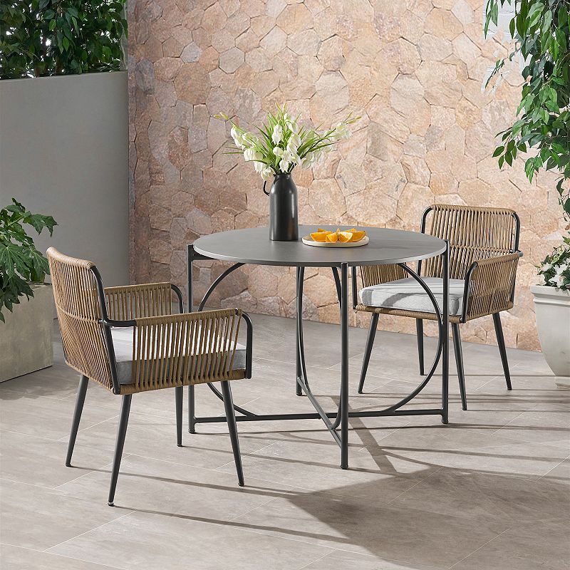 Alaterre Furniture Alburgh All-Weather Outdoor Bistro Chair and Dining Table 5-piece Set