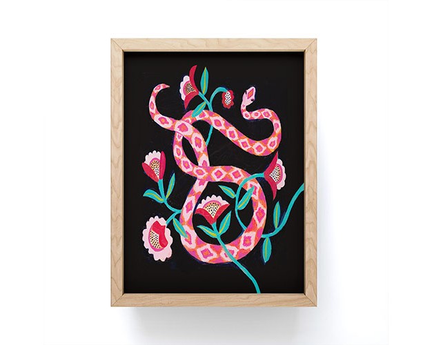 Misha Blaise Design Garden Snake Framed Mini Art Print Society6