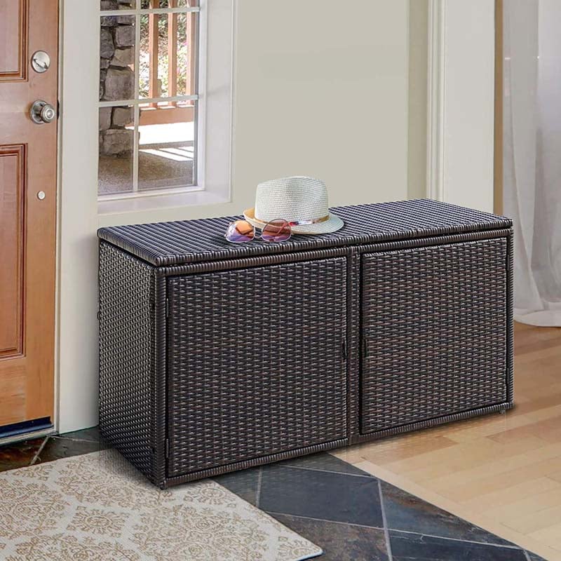 88 Gallon Rattan Outdoor Deck Storage Box Patio Container