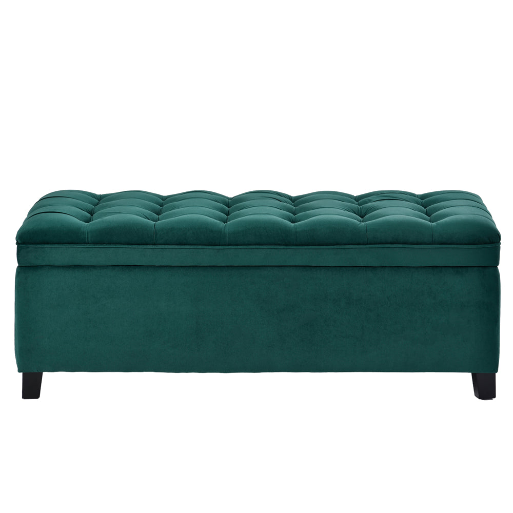 Long Upholstered Storage Ottoman Bench, 46.5