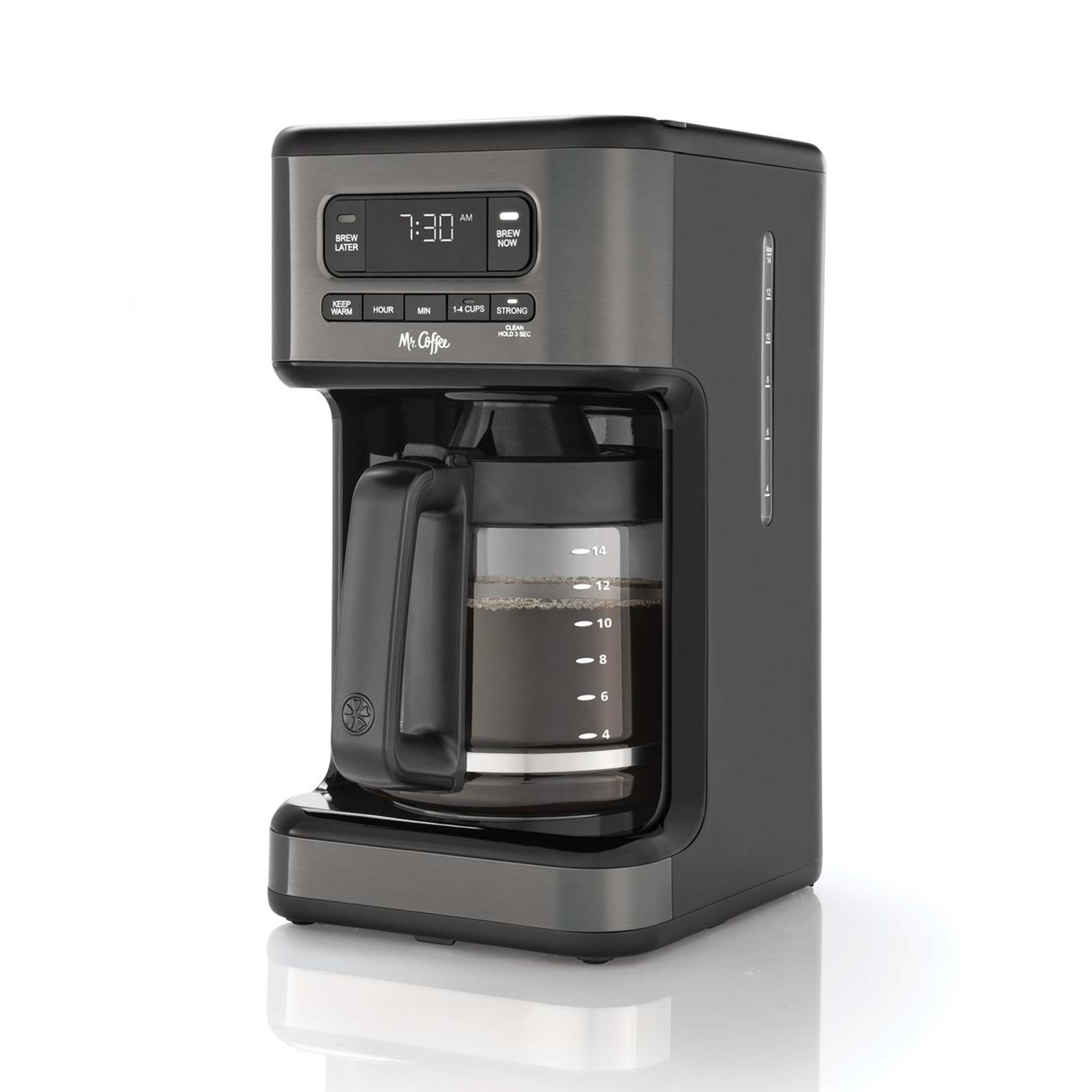 Mr. Coffee 14-Cup Dark Stainless Programmable Coffee Maker