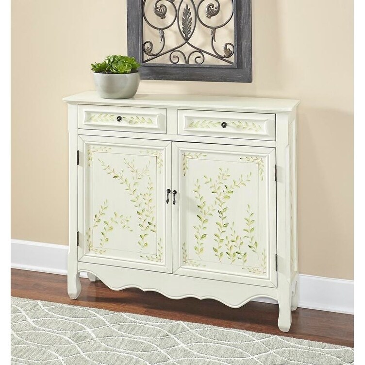 Linon Dover White Hand Painted Console