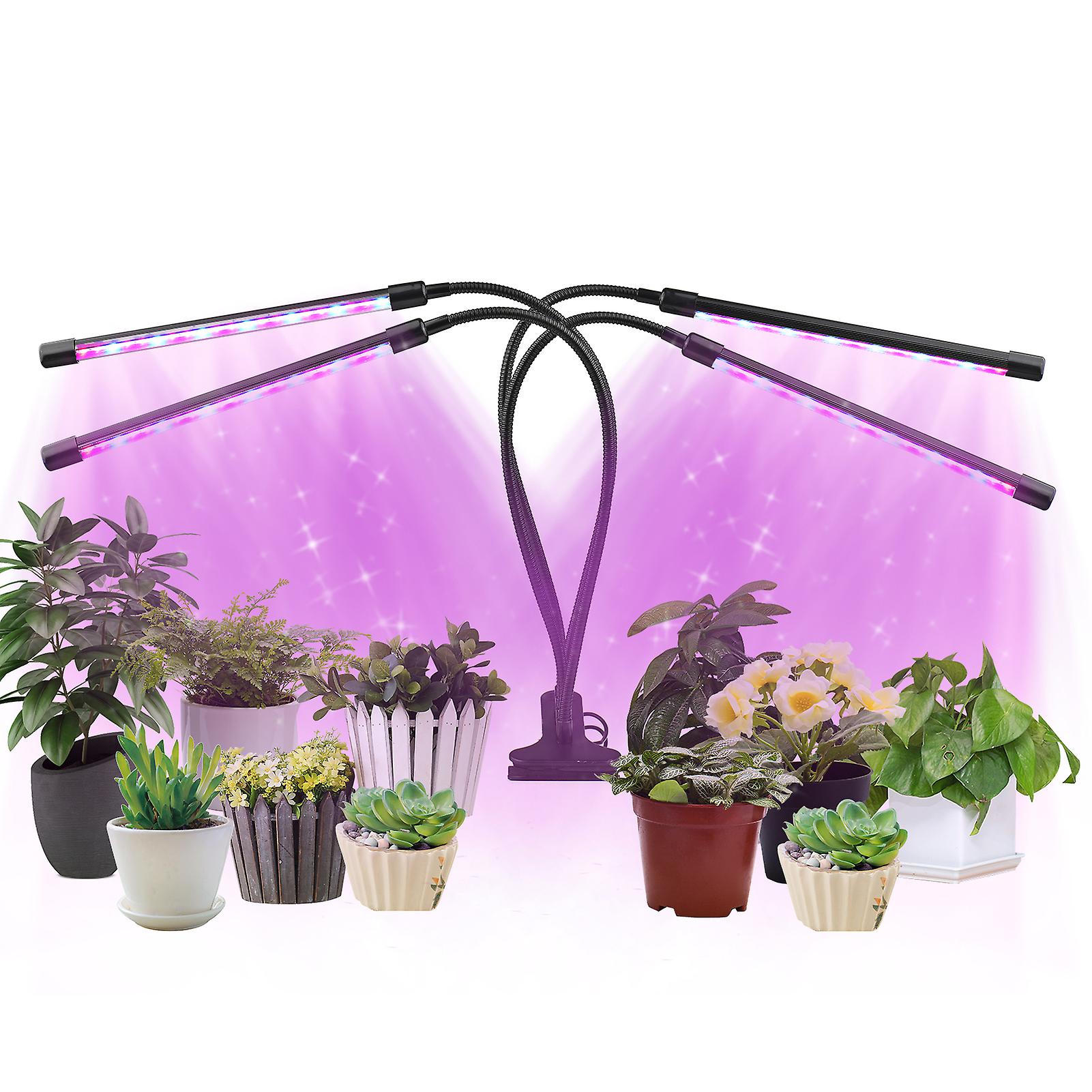 Black 4 Head Grow Light For Indoor Plants 84 Leds Plant Growing Light 10 Dimmable Levels 3/9/12h Timer 3 Lighting Modes Compact Growth Lamp For Plants