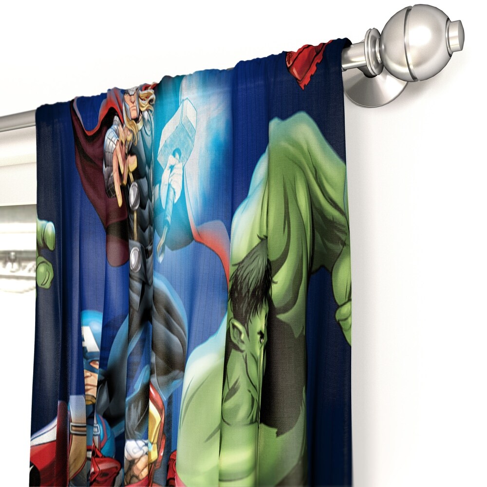 Marvel Avengers Blue Circle 4 Piece Curtain Drapes Set