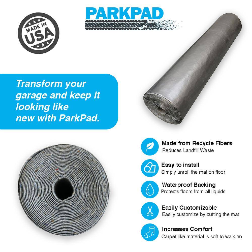 MP Global Products 3 ft. W x 16.66 ft. L Park Pad Recycled Carpet Fiber Absorbent Pad for Garage Floors PARKPAD