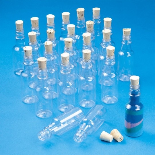 S S Worldwide Plastic Sand Art Bottles with Cork