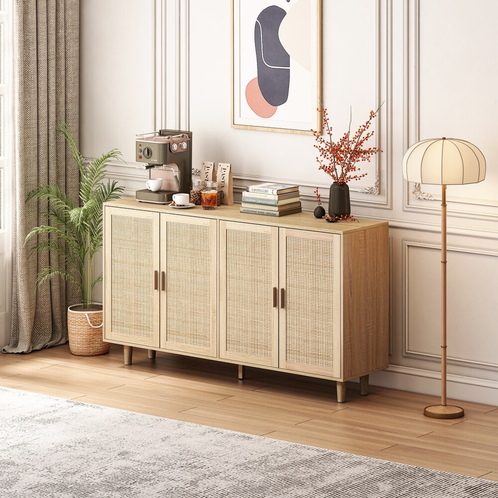 Elegant and Functional Rattan Decorative Storage Cabinet