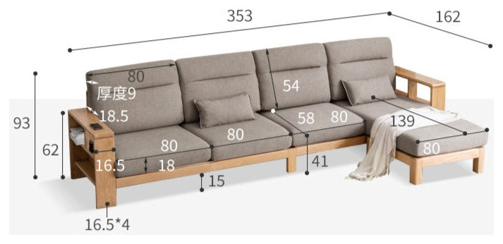 Oak Solid Wood Sectional Sofa   Transitional   Sofas   by GVAwood  Houzz