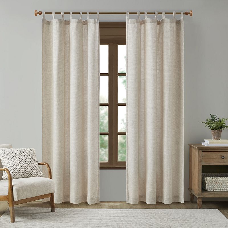 Madison Park 1-panel Barnet Thermal Insulated Faux Linen Light Filtering Tab Top Window Curtain