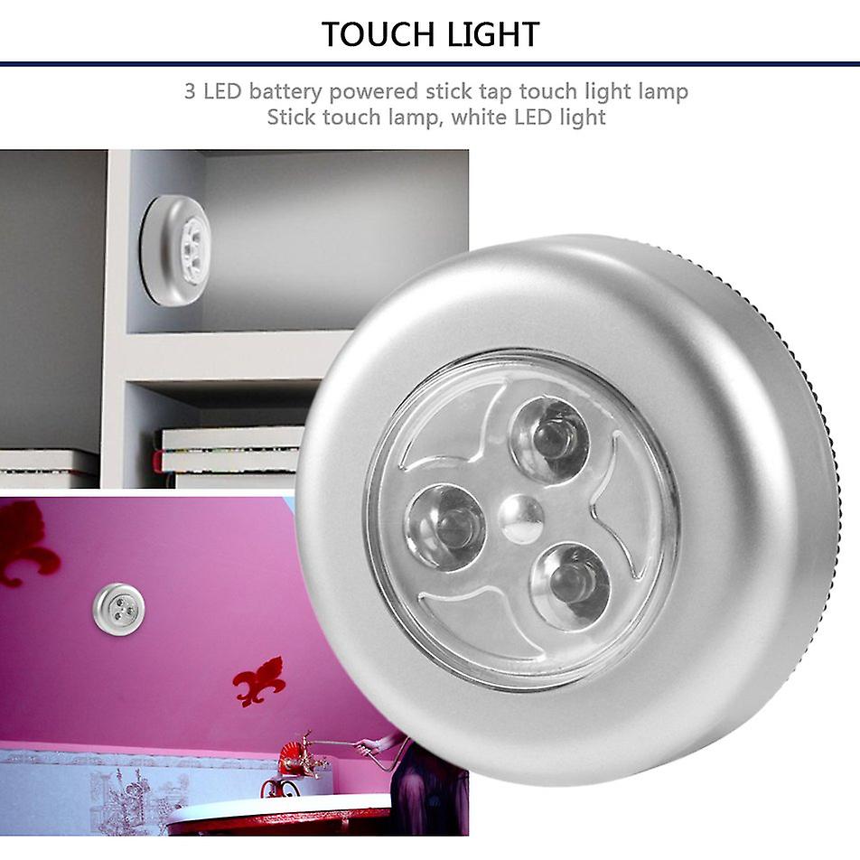 No Wiring Required Real Touch Control Night Lamp 3 Leds Cordless Stick Tap Wardrobe Touch Lamp Battery Powered