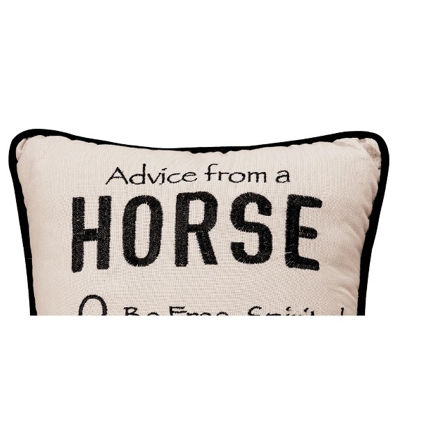 X 10 quot Advice From A Horse Embroidered Throw Pillow