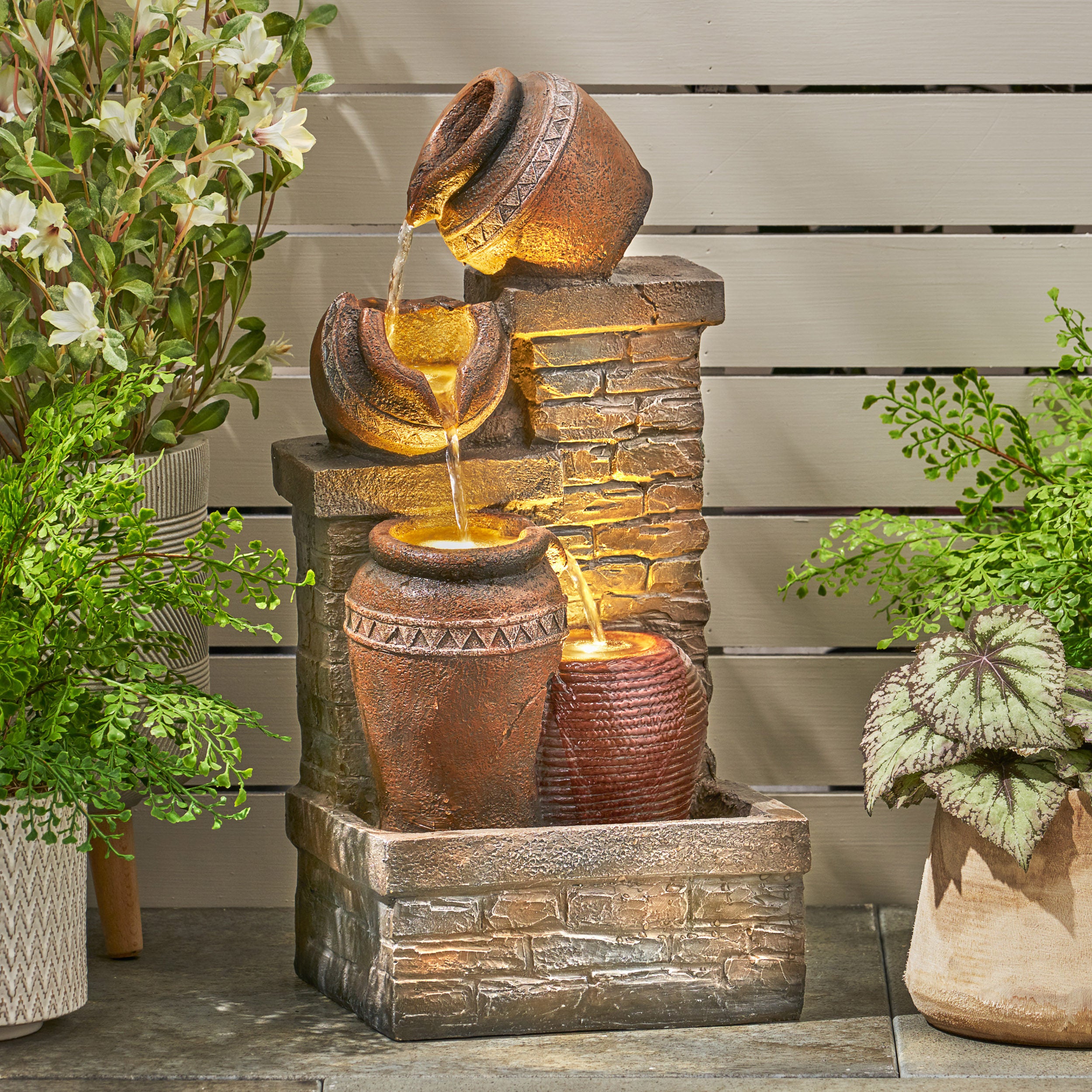 Coweta Outdoor 3 Tier Jar Fountain