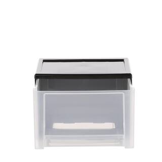 IRIS 17 Qt. Stacking Storage Bin in Black 129805