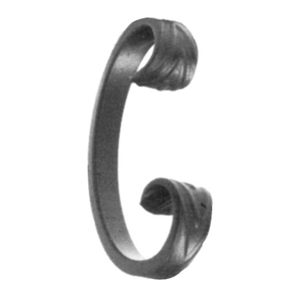 arteferro 4-516 in. x 2-38 in. x 12 in. Flat Bar with 14 in. Forged Ends Raw C-Scroll 80A3