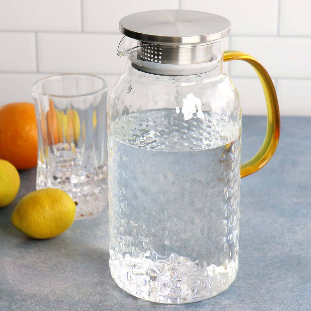 Mr. Coffee 62 fl. oz. Heat Resistant Borosilicate Glass Pitcher with Strainer Lid 985119442M