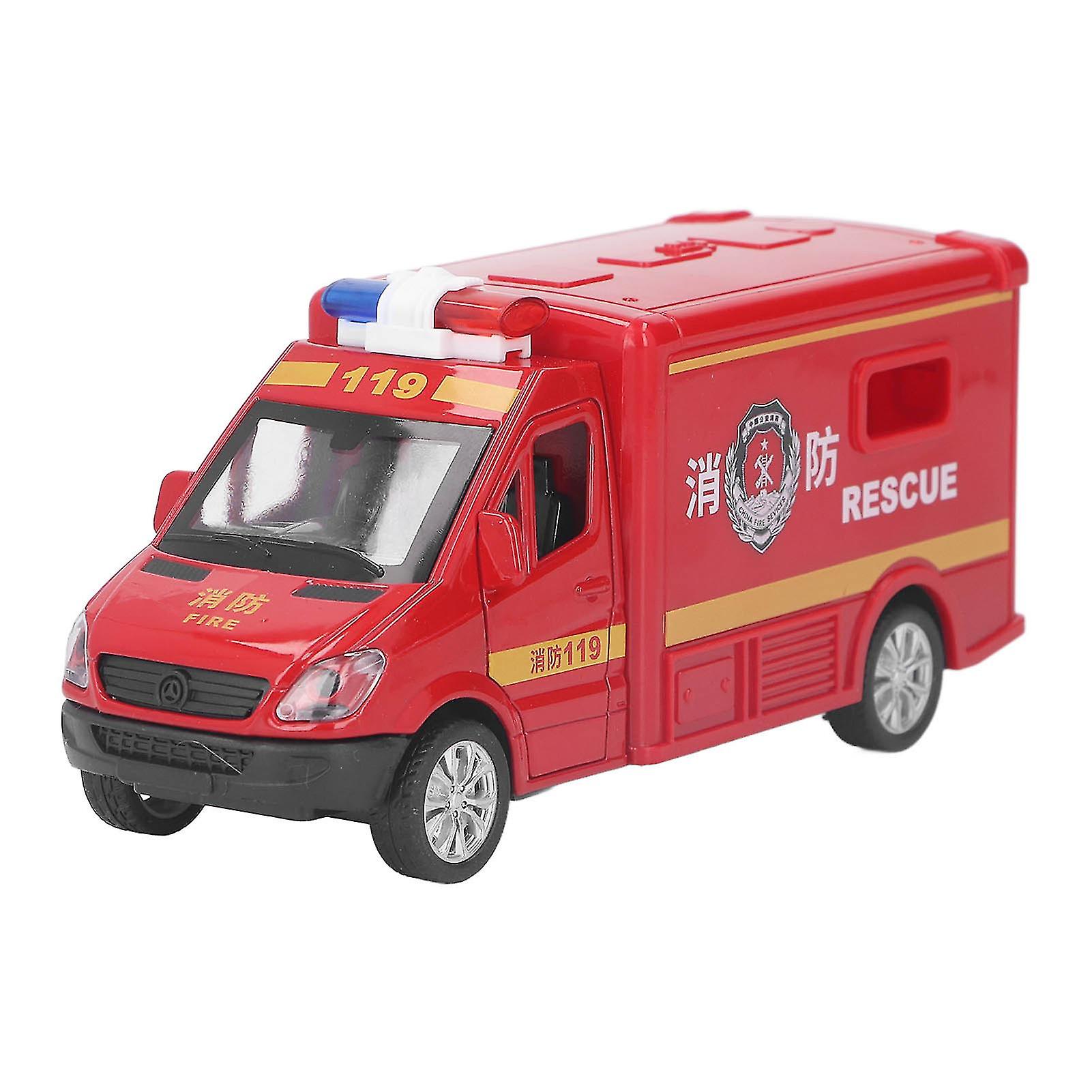 Fire Truck Simulation Car Model Innovative Sound and Lights Fire Truck Pull Back Toy for Kids Gifts Collection