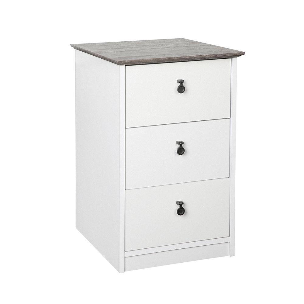 SAINT BIRCH Finley WhiteGray Oak 3-Drawer Lateral File Cabinet SBFL4125FCWG