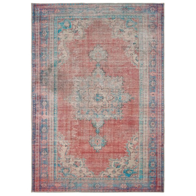 Selena Faded Traditional Rug Red blue Captiv8e Designs