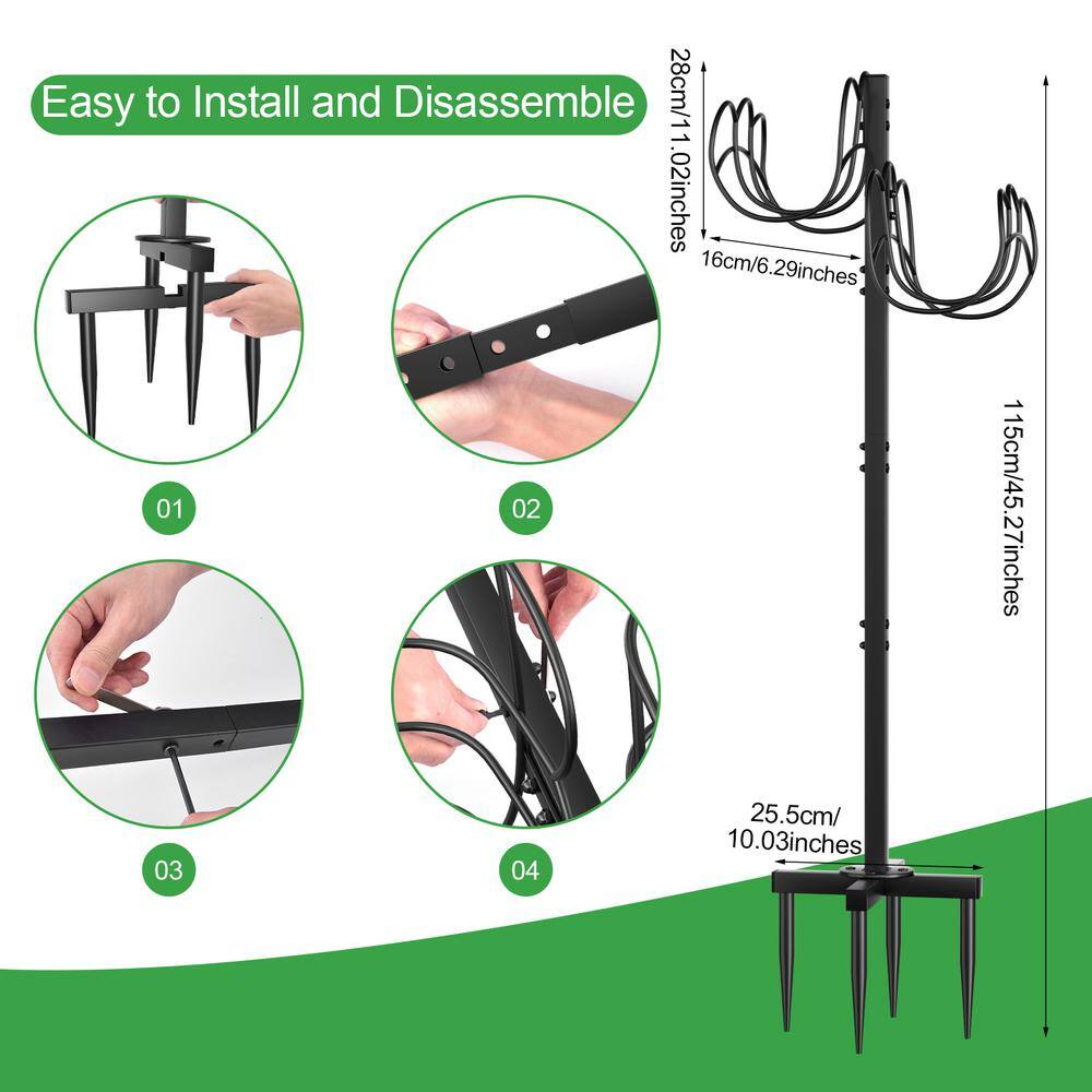 EVEAGE Water Hose Holder Freestanding Hose Stand Outdoor Garden Hose Holder Stake for Outside Yard HYSGJ45C-688