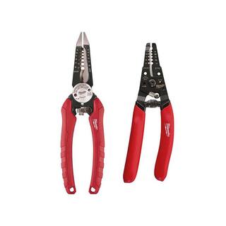 MW 7.75 in. Combination Electricians 6-in-1 Wire Strippers Pliers with Wire Strippers (2-Piece) 48-22-3079-48-22-6109