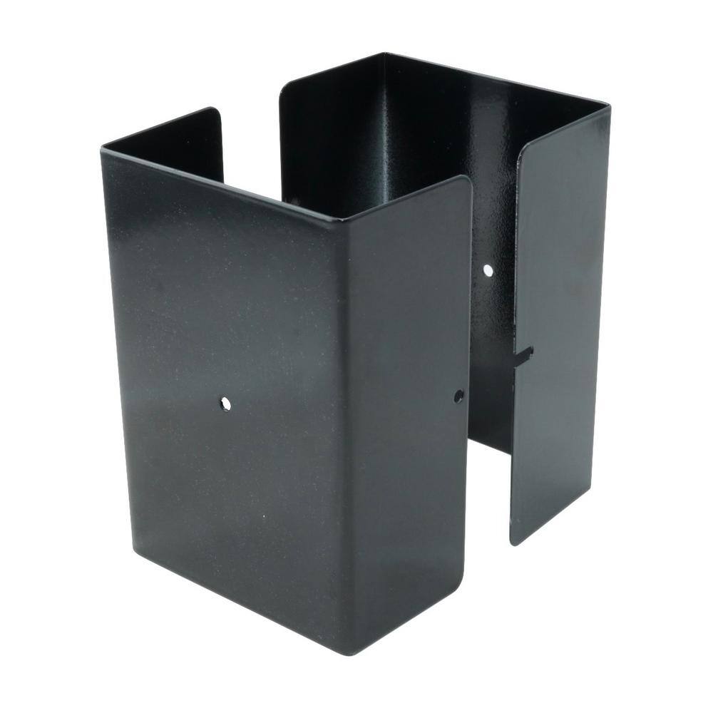 Fence Armor 4 in. x 4 in. x 12 ft. H Powder Coated Black - Galvanized Steel Pro Series Mailbox and Fence Post Guard FA4X4VBMB-6