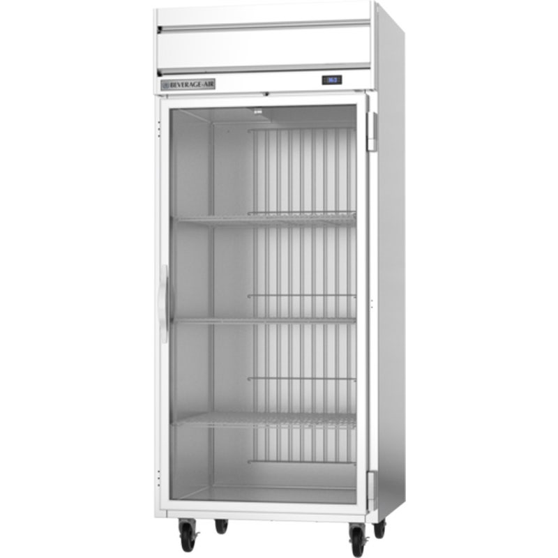 Beverage-Air HRS1WHC-1G Reach-In Refrigerator， Horizon Series， 1-Section (Wide)， 1 Glass Door， Gray Sides