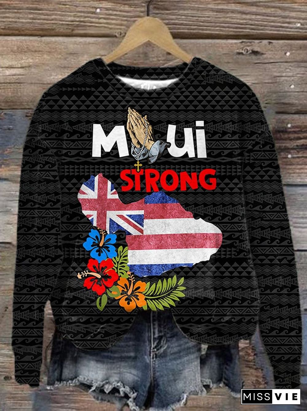 Women's Maui Strong Print Long Sleeve Sweatshirt