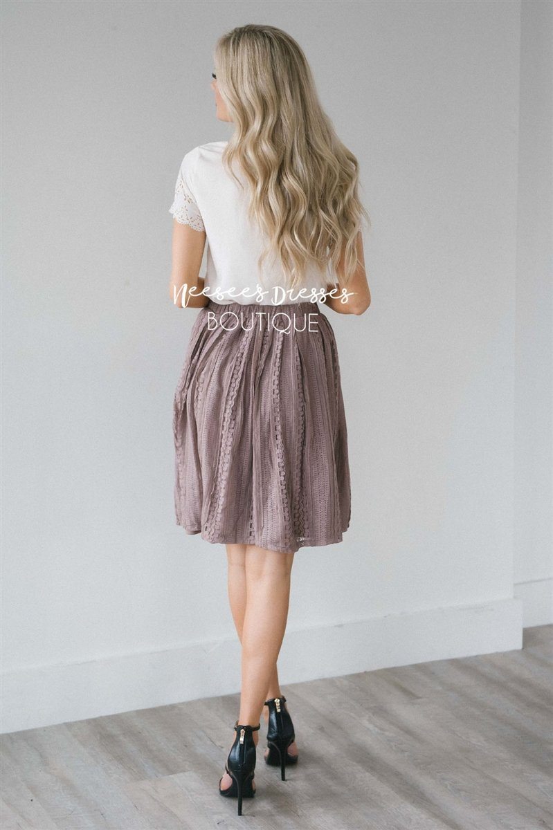 Pretty Dusty Mauve Lace Skirt