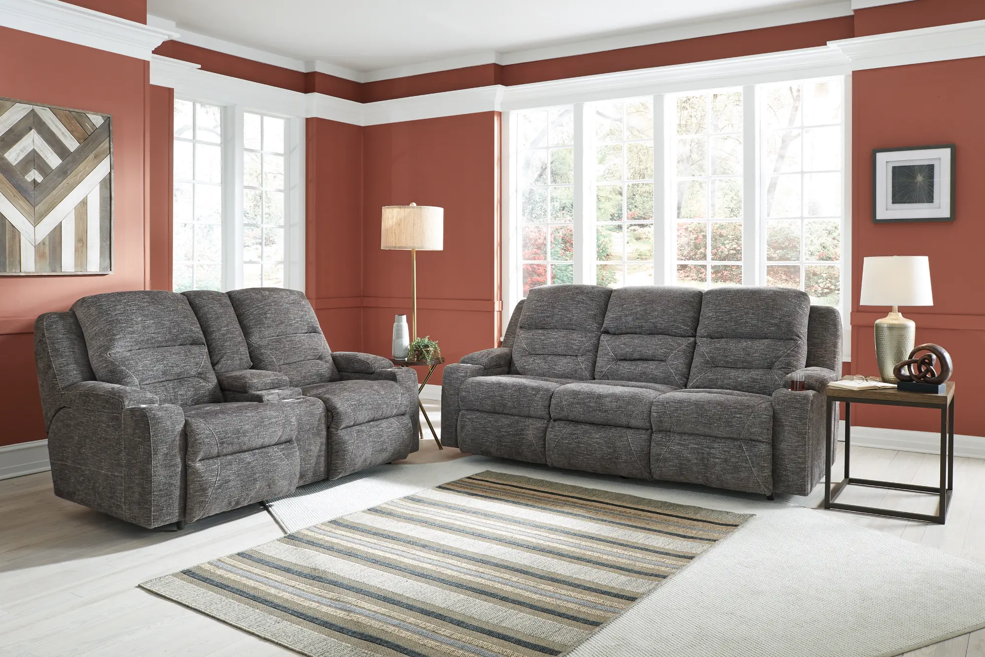 Beacon Pewter Gray Power Reclining Sofa