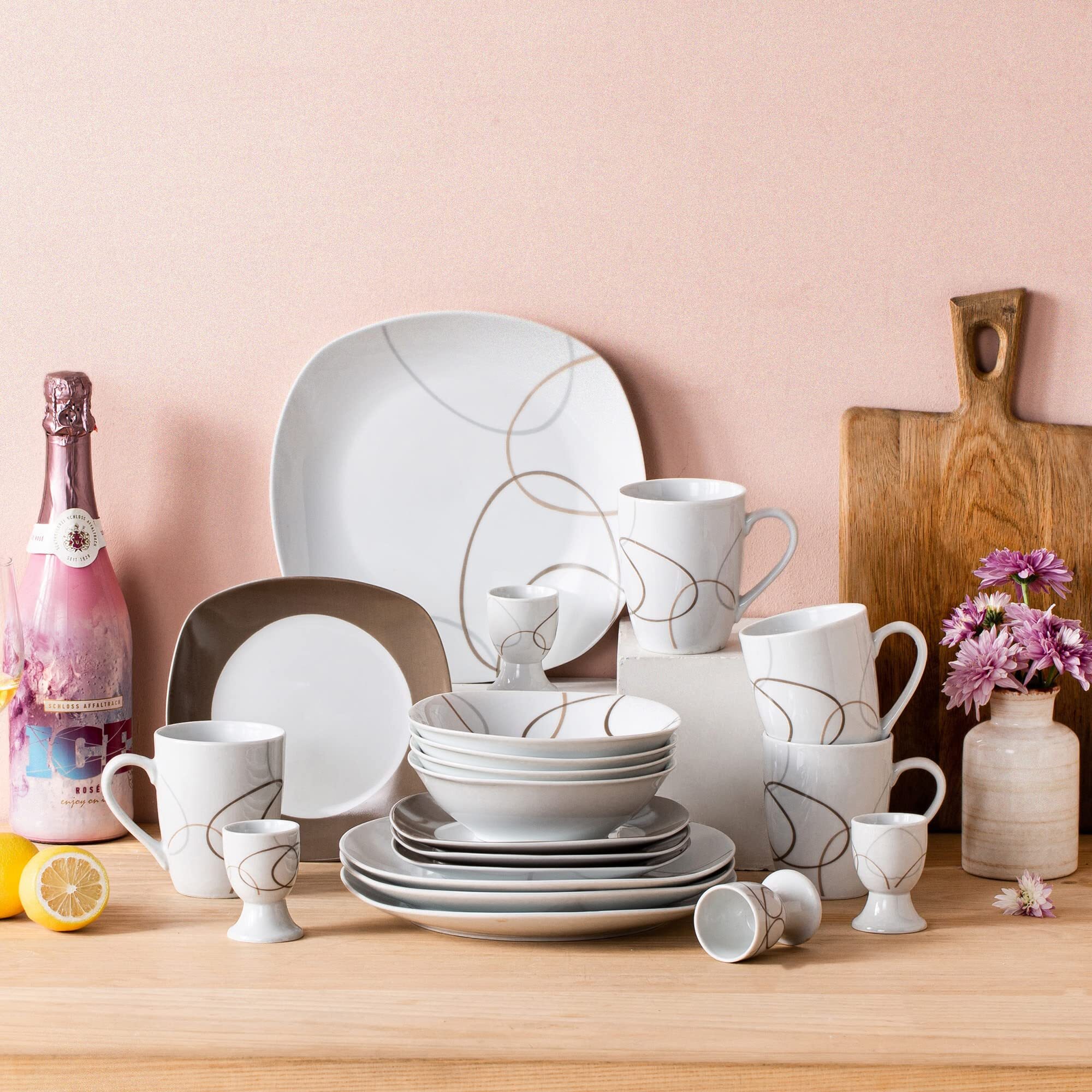 50-Piece Porcelain Dinnerware Set for 6