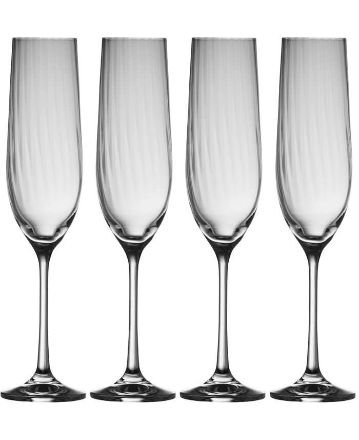 Belleek Pottery Erne Flute Glass Set of 4