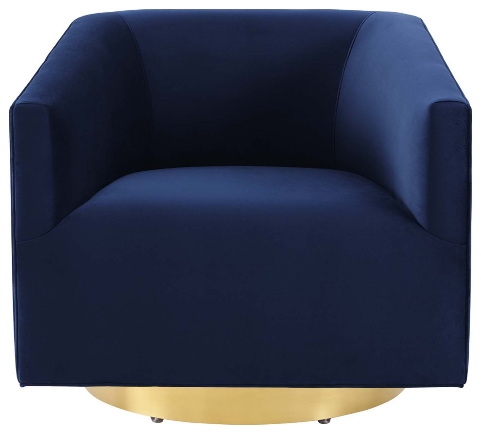 Armchair Accent Swivel Chair  Velvet  Gold Gray  Modern  Lounge Hospitality   Contemporary   Armchairs And Accent Chairs   by House Bound  Houzz