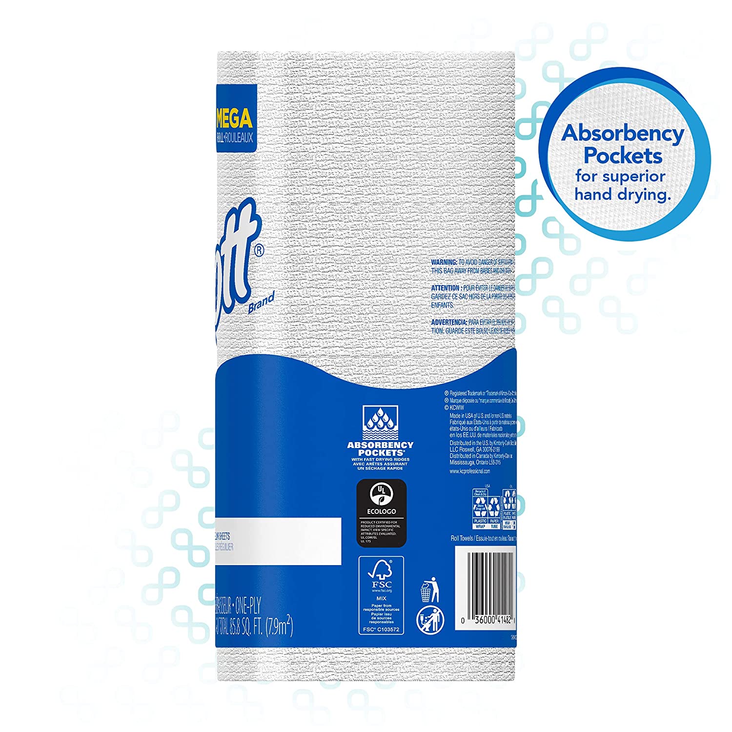 Scott Kitchen Paper Towels， Fast-Drying Absorbency Pockets， 20 Rolls